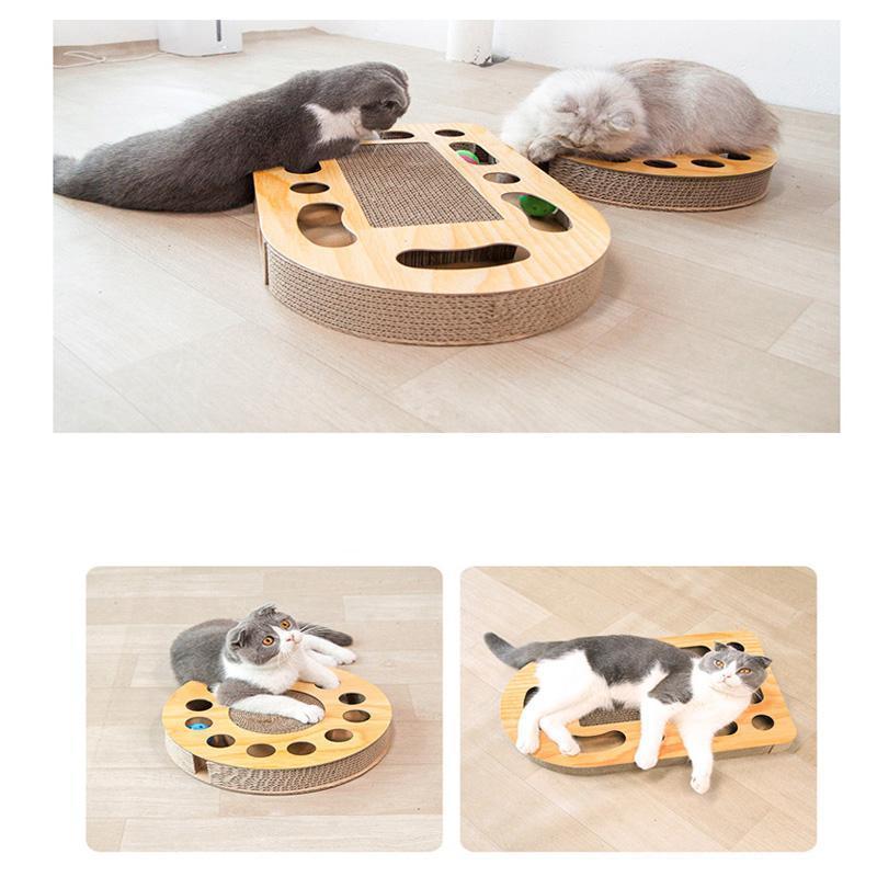 Griffoir pour chat Lighteme en carton ondulé avec balle (4 modèles)