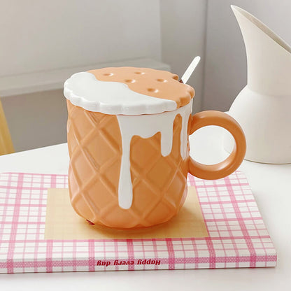 Lighteme – Cremefarbene Keramiktasse in Keksform