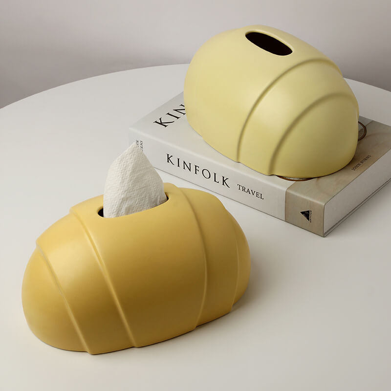 Lighteme Taschentuchbox aus Keramik in Croissantform