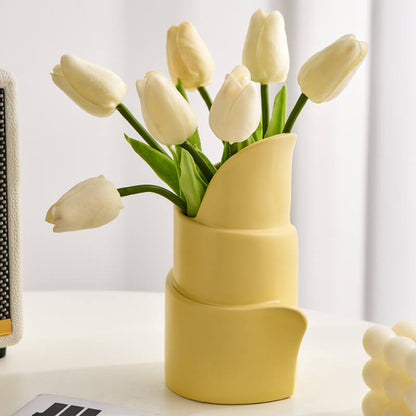 Lighteme Curled Ceramic Vase