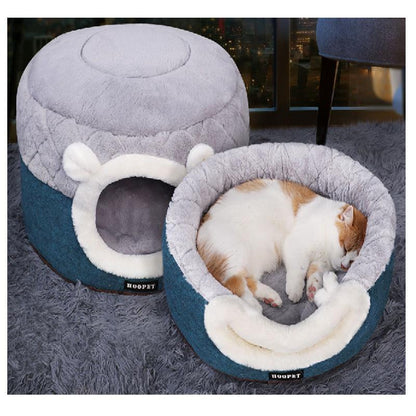 Lighteme Niedliches Winter-Katzenhaus aus dickem Material (2 Größen)