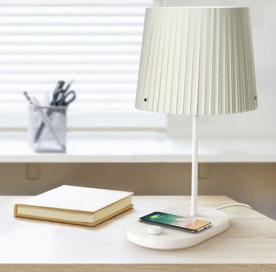 Lampe de chevet LED Lighteme avec chargeur sans fil rapide, 7,5 W, pour iPhone et Android, lampe de table avec port USB (lot de 2)