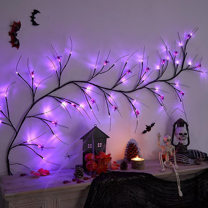 Guirlande lumineuse Halloween en forme d'araignée violette Lighteme