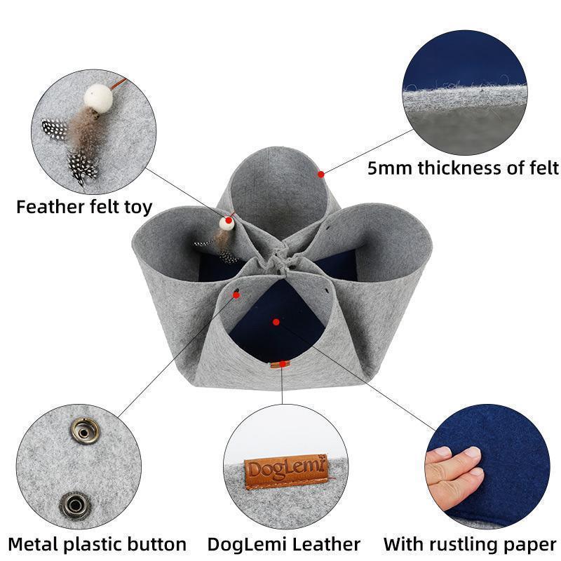 Lighteme DIY Diverse Petaloid Felt Cat Tunnel
