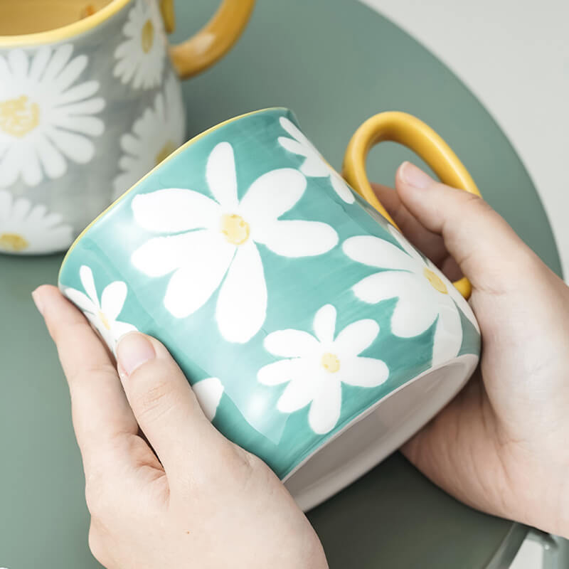 Lighteme Daisy Print Ceramic Mug