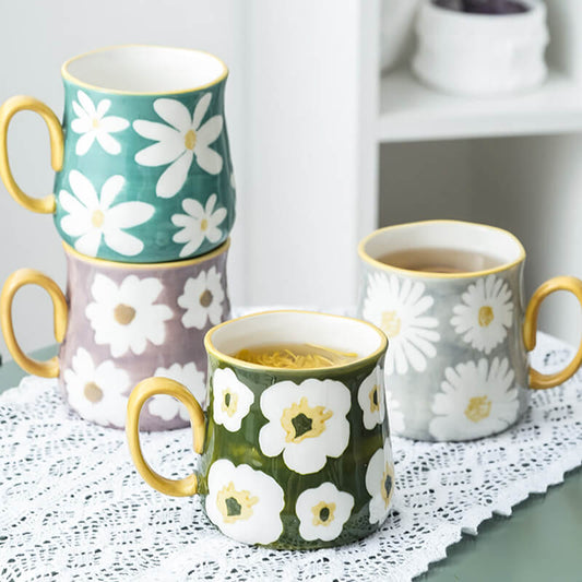 Lighteme Keramiktasse mit Gänseblümchen-Print