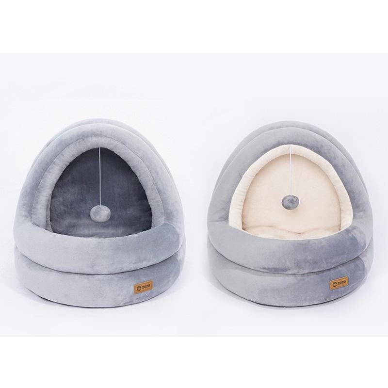 Maison chaude lavable Lighteme Deluxe pour chat (2 couleurs et 2 tailles)