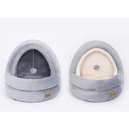 Maison chaude lavable Lighteme Deluxe pour chat (2 couleurs et 2 tailles)