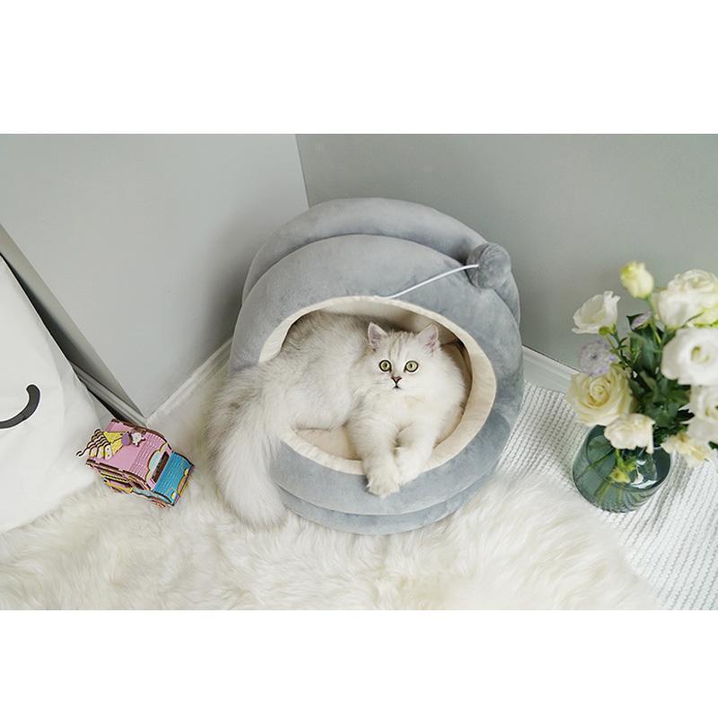 Maison chaude lavable Lighteme Deluxe pour chat (2 couleurs et 2 tailles)