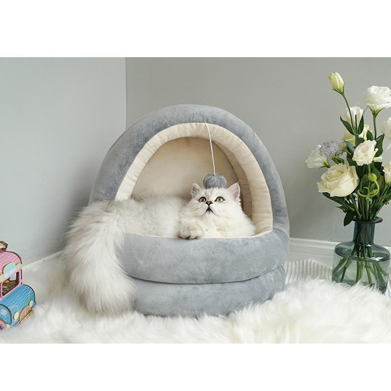 Maison chaude lavable Lighteme Deluxe pour chat (2 couleurs et 2 tailles)
