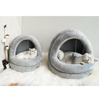 Maison chaude lavable Lighteme Deluxe pour chat (2 couleurs et 2 tailles)