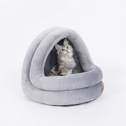 Maison chaude lavable Lighteme Deluxe pour chat (2 couleurs et 2 tailles)