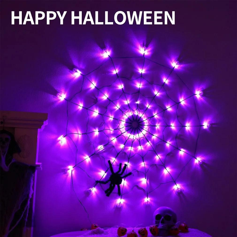 Araignée d'Halloween Lighteme 80 LED avec télécommande | 8 modes d'éclairage