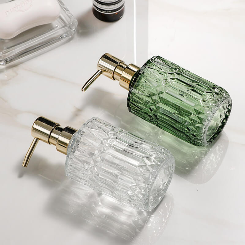 Distributeur de savon en verre à motif diamant Lighteme