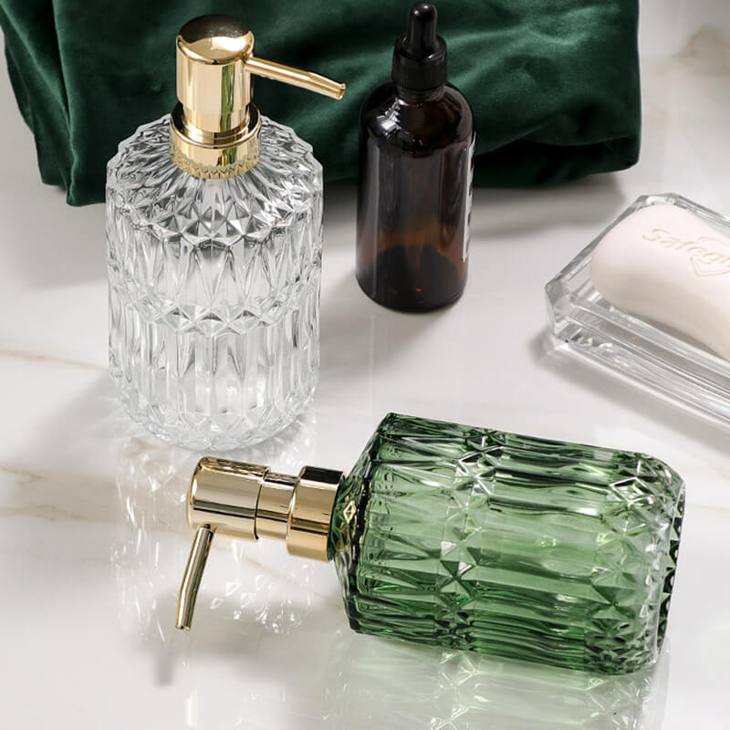 Distributeur de savon en verre à motif diamant Lighteme