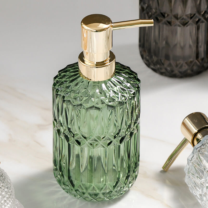Distributeur de savon en verre à motif diamant Lighteme