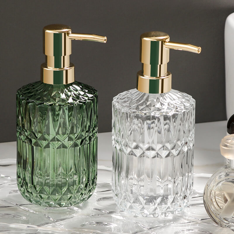 Distributeur de savon en verre à motif diamant Lighteme