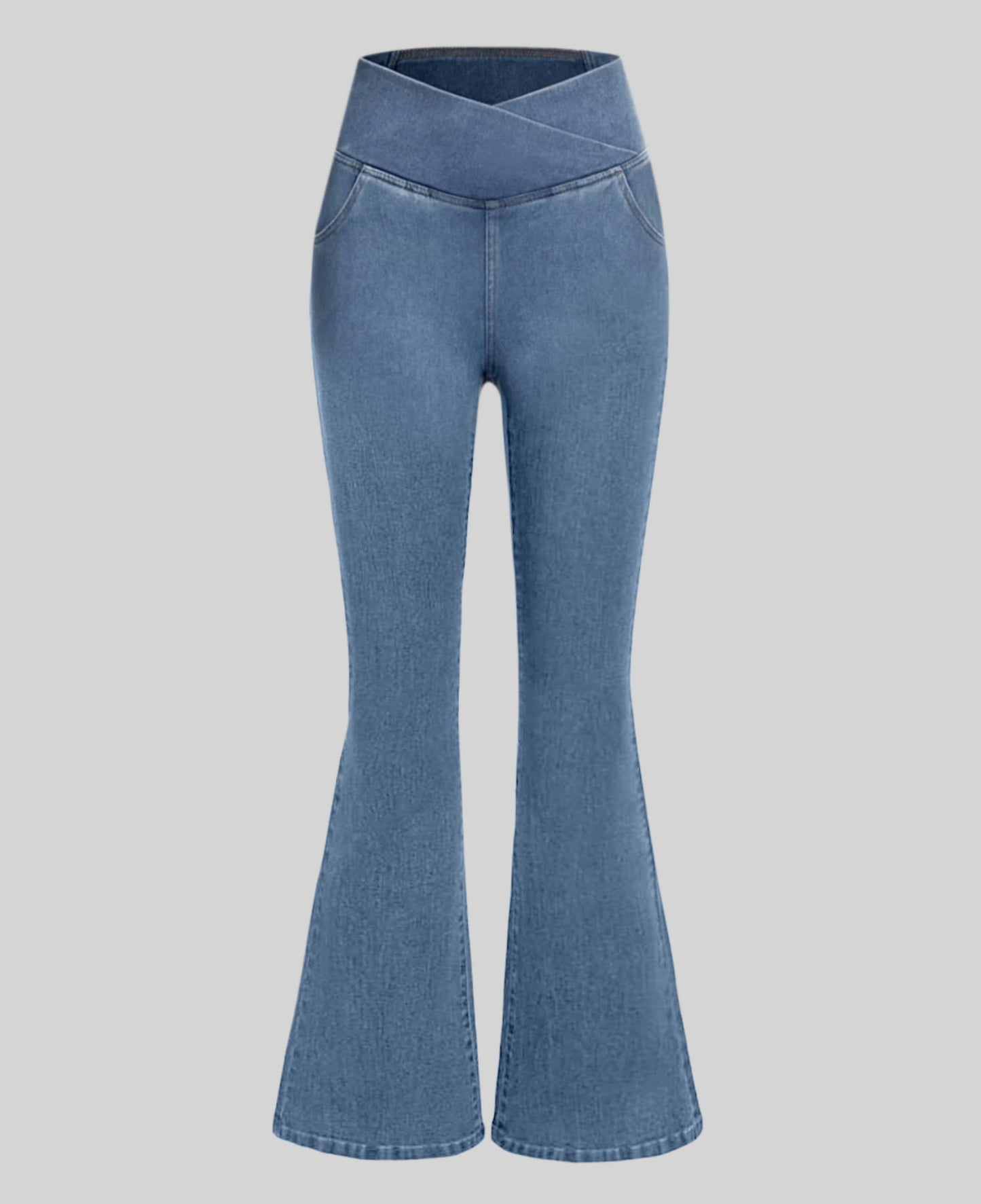 Lighteme High-Waist-Crossover-Jeans