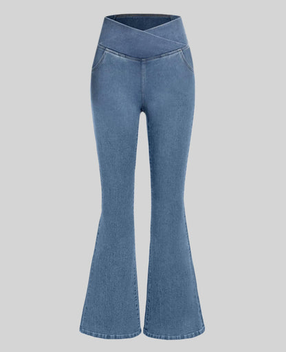 Lighteme High-Waist-Crossover-Jeans