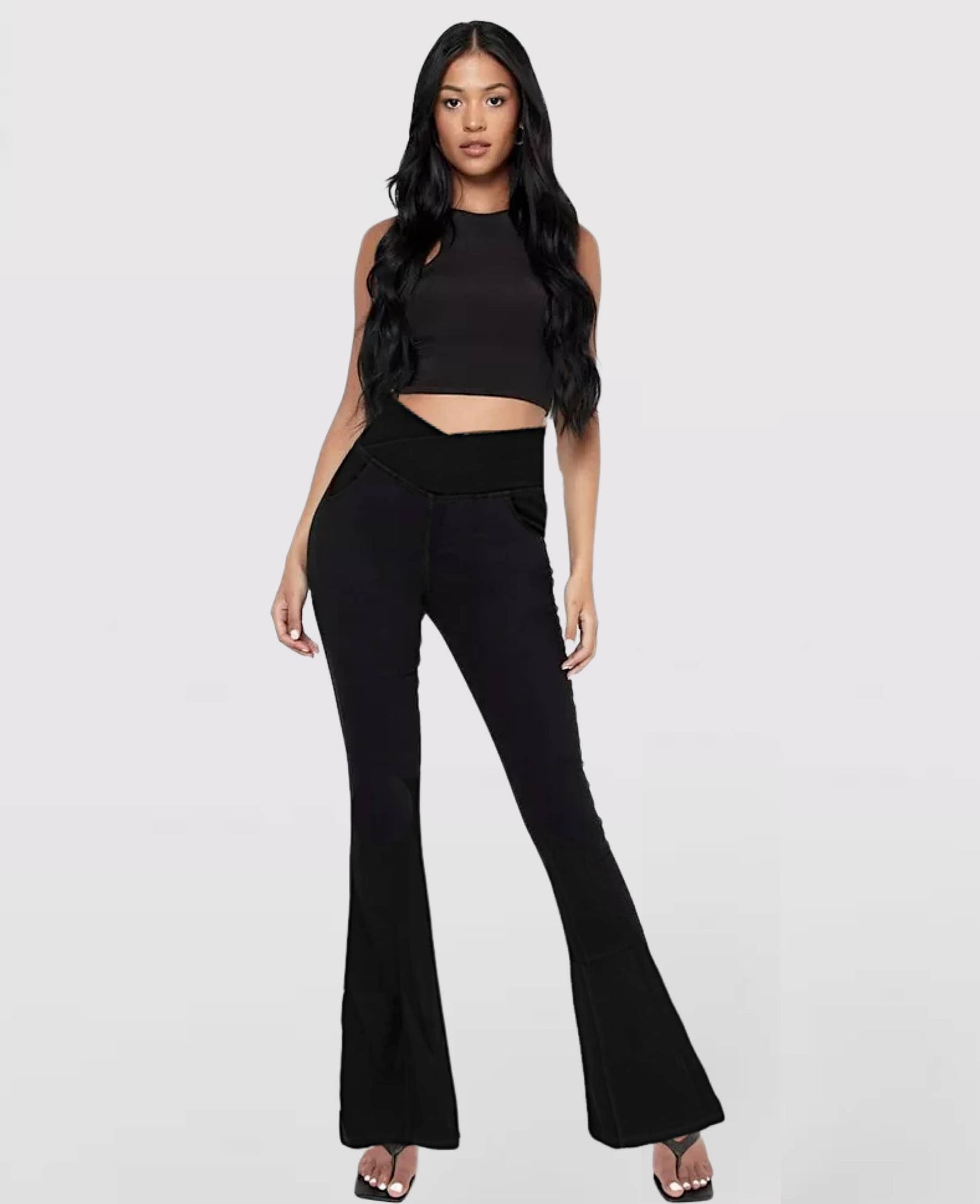 Lighteme High-Waist-Crossover-Jeans
