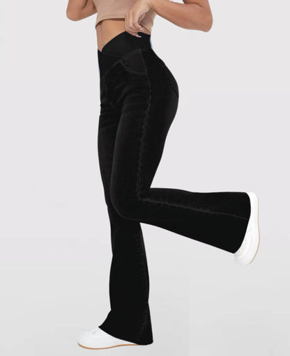 Lighteme High-Waist-Crossover-Jeans