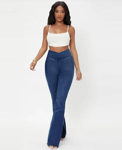 Lighteme High-Waist-Crossover-Jeans