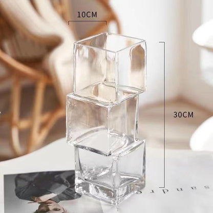 Lighteme – Ausgekugelte quadratische Glasvase