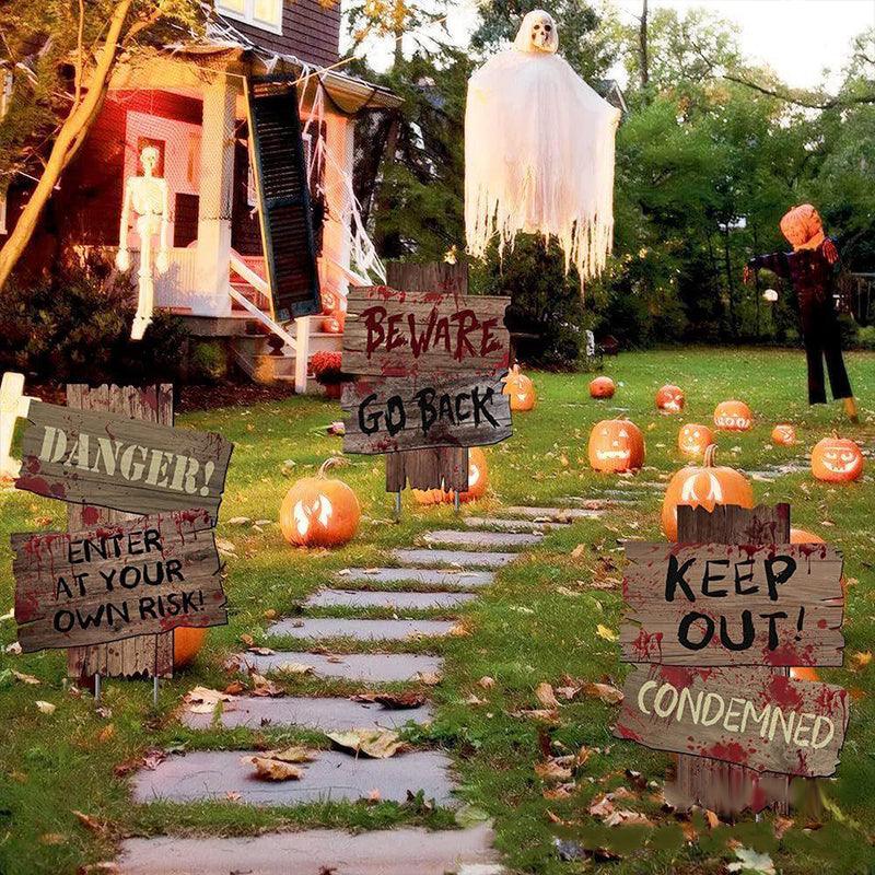Décoration d'horreur Lighteme 6 pièces Panneaux de jardin d'Halloween