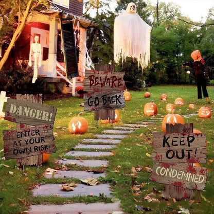 Décoration d'horreur Lighteme 6 pièces Panneaux de jardin d'Halloween