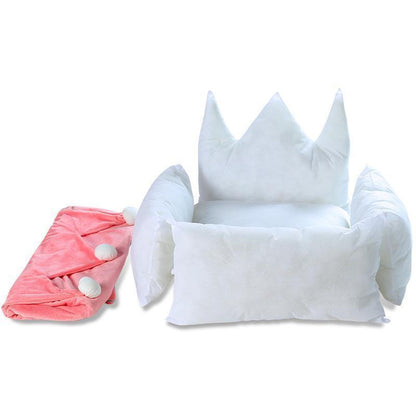 Lighteme Dog Bed Cute Crown Removable Kennel