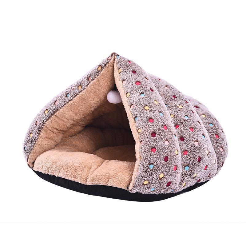 Lighteme Dots Winter Fleece Ball Cat Bed (2 colors)