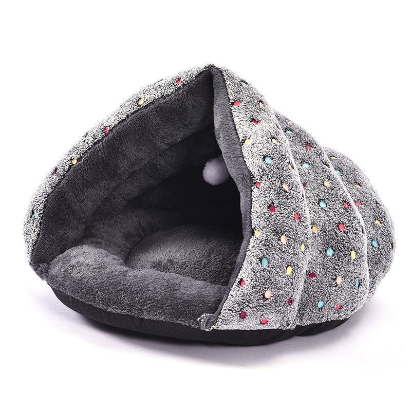 Lighteme Dots Winter Fleece Ball Cat Bed (2 colors)