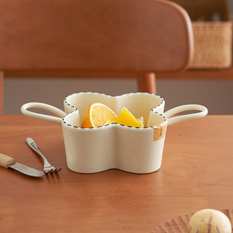 Lighteme Dotted Line Embossed Ceramic Baking Bowl
