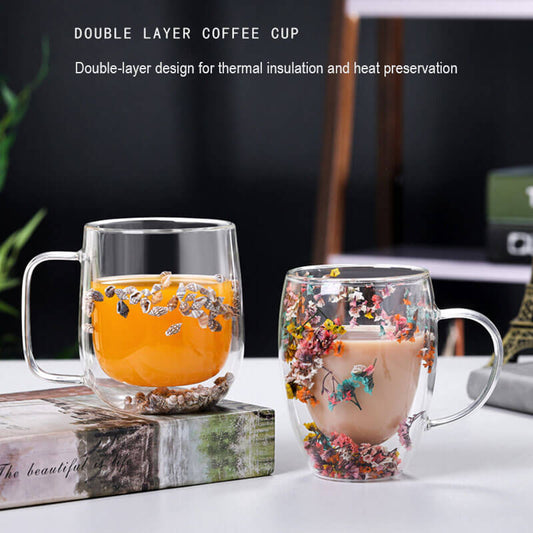 Lighteme Doppelglas-Flower-Sandblumenbecher
