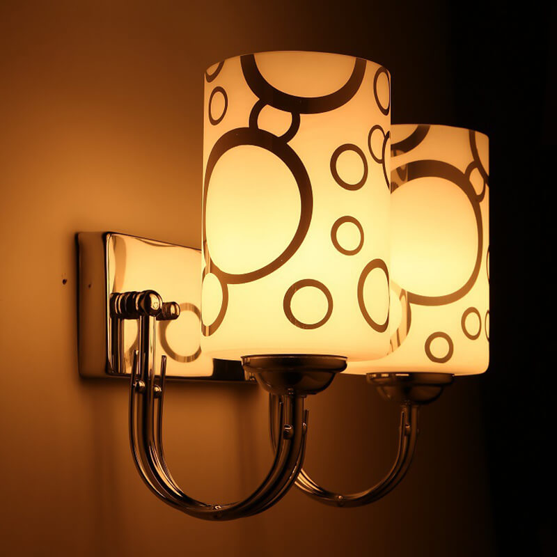 Applique murale en verre à double tête Lighteme à motif de bulles