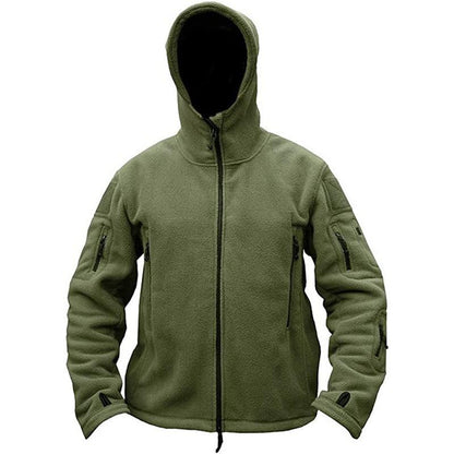 Lighteme Warmer Fleece-Mantel mit Kapuze für taktische Militärjacke