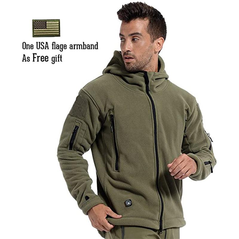 Lighteme Warmer Fleece-Mantel mit Kapuze für taktische Militärjacke