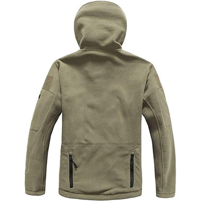 Lighteme Warmer Fleece-Mantel mit Kapuze für taktische Militärjacke