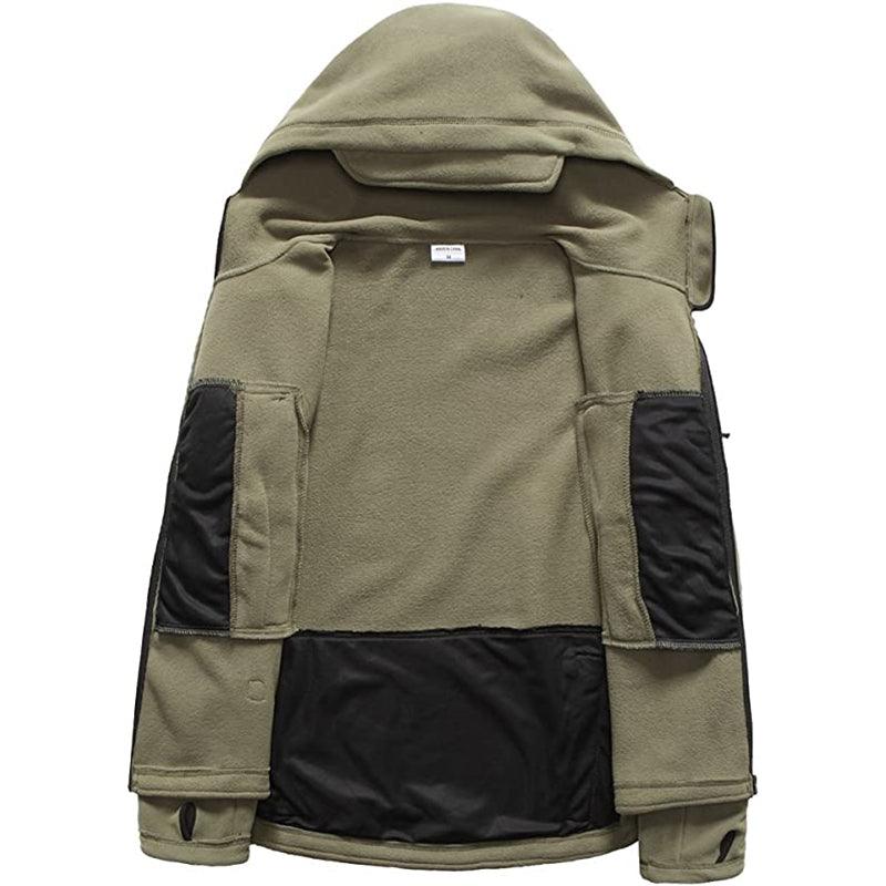 Lighteme Warmer Fleece-Mantel mit Kapuze für taktische Militärjacke