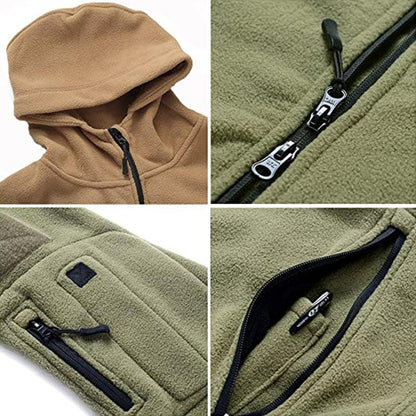 Lighteme Warmer Fleece-Mantel mit Kapuze für taktische Militärjacke