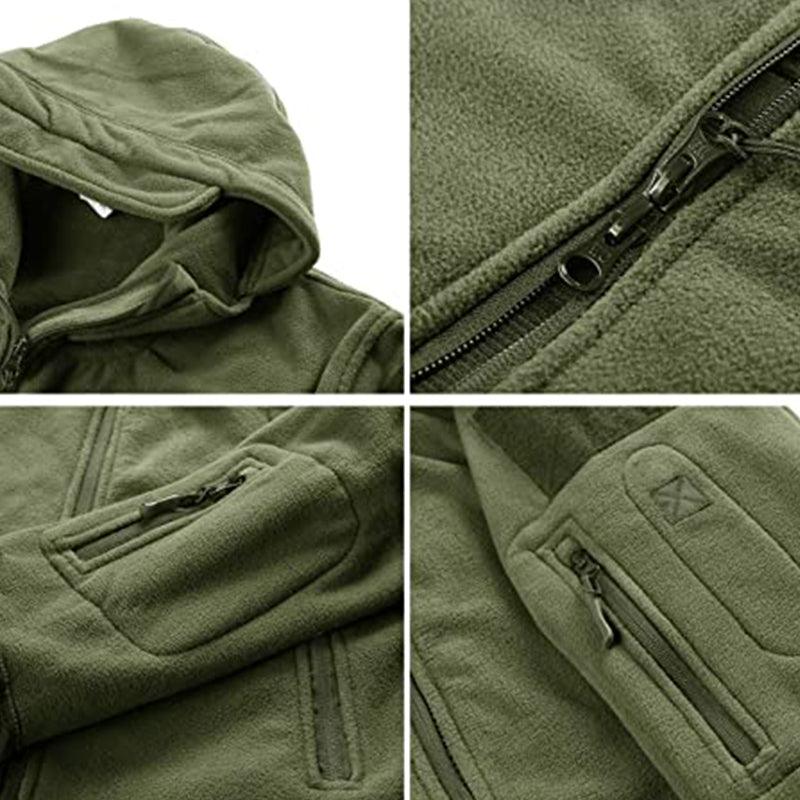 Lighteme Warmer Fleece-Mantel mit Kapuze für taktische Militärjacke