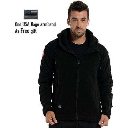 Lighteme Warmer Fleece-Mantel mit Kapuze für taktische Militärjacke