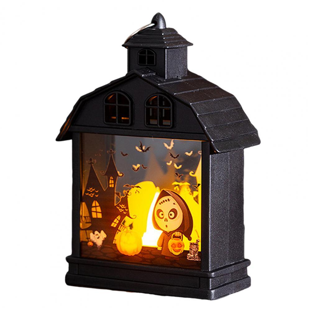 Lanterne d'Halloween vintage Lighteme avec bougie sans flamme - Lot de 4