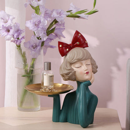 Lighteme Elegantes Mädchen-Aufbewahrungsornament aus Kunstharz