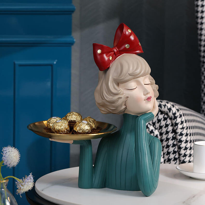 Lighteme Elegantes Mädchen-Aufbewahrungsornament aus Kunstharz