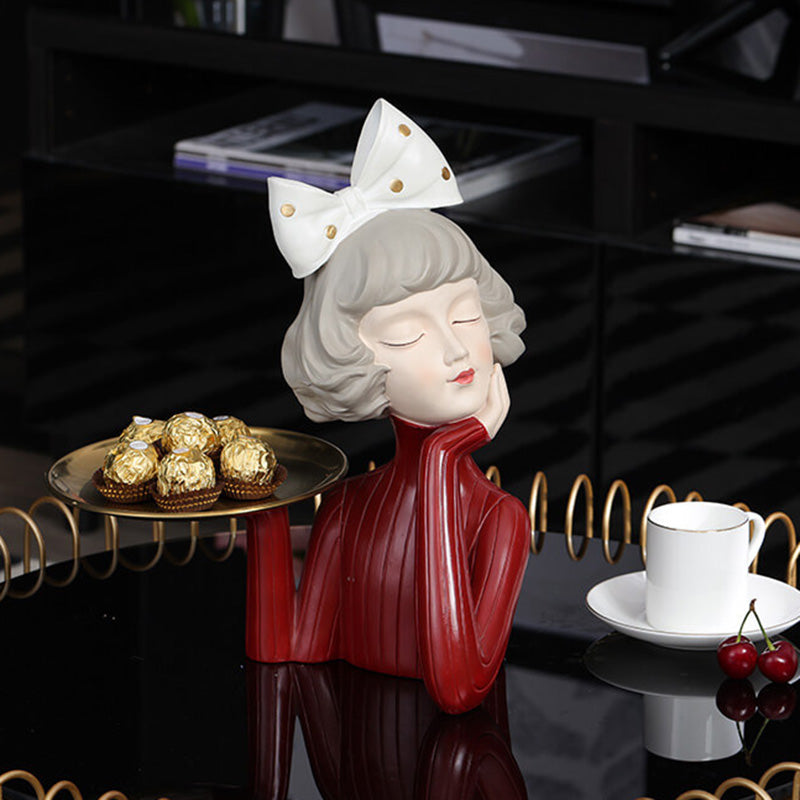 Lighteme Elegantes Mädchen-Aufbewahrungsornament aus Kunstharz