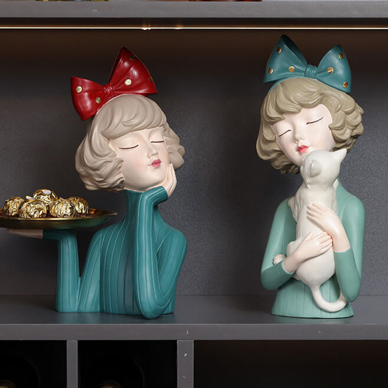 Lighteme Elegantes Mädchen-Aufbewahrungsornament aus Kunstharz