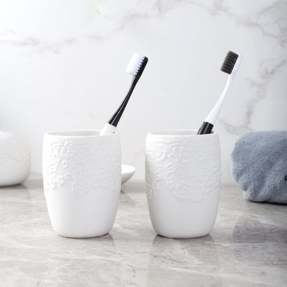Ensemble de salle de bain en céramique gaufrée Lighteme