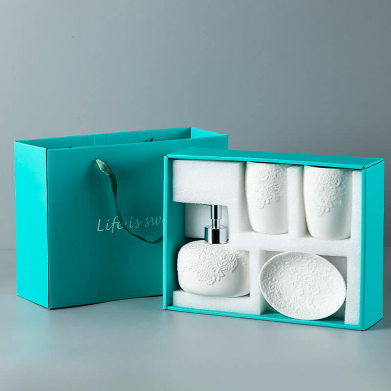 Ensemble de salle de bain en céramique gaufrée Lighteme