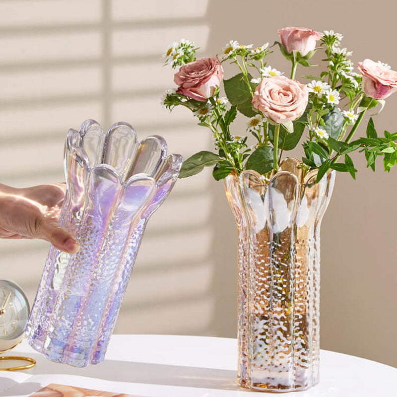 Vase en cristal en forme de fleur en relief Lighteme